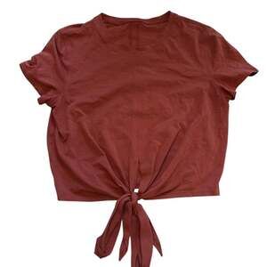 Lululemon Time to Restore Tie-Front Short Sleeve Crop Top